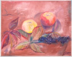 Stillleben Äpfel und Holunder, 40x50 cm