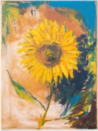 11 - Sonnenblume auf Braun und Blau, 40 x 30 